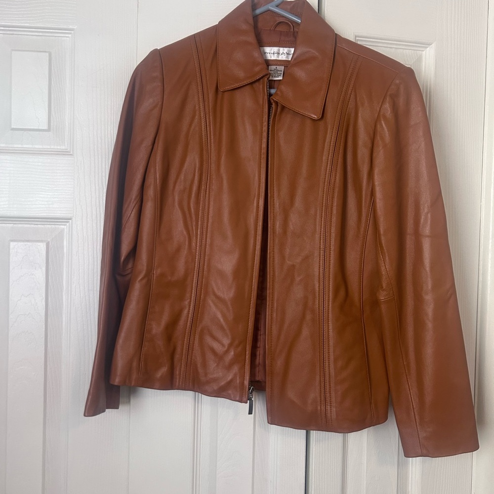 Preston & York Women's Brown Leather Jacket